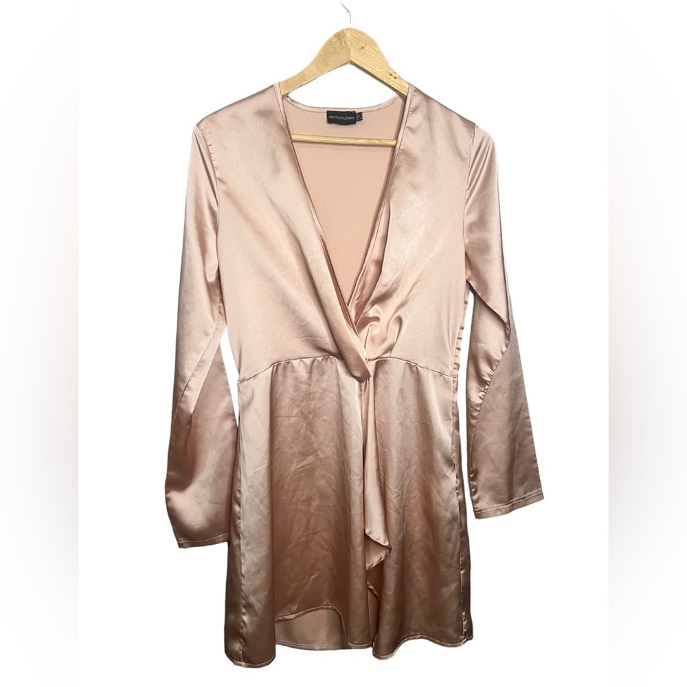 PrettyLittleThing Satin Blush Dress - Picture 5 of 7